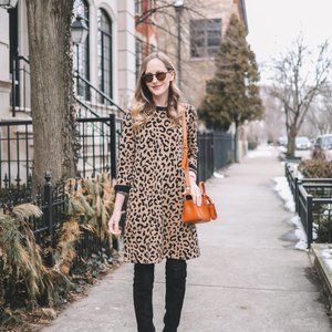 J. Crew Leopard Sweater Dress, NWT! Size L